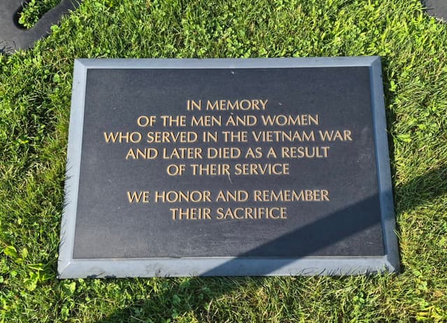 The In Memory plaque honoring those who served in Vietnam and later died as a result of their service
