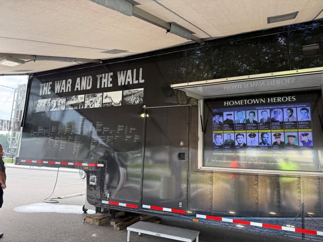 The Hometown Heroes display inside the Mobile Education Center