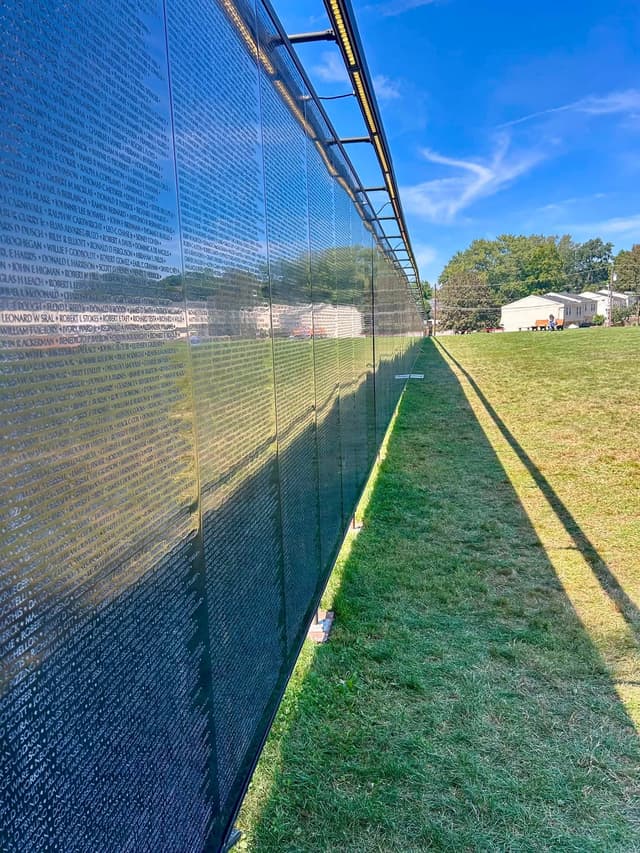 The Wall stretching the length of the field at Blue Tip Park